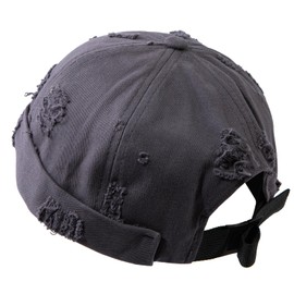 Gvatasz Docker Cap Brimless Rolled Cuff Harbour Hat Street Casual Dancing Hat Visor-Less Sailor Skullcap Beanies Hat,Grey