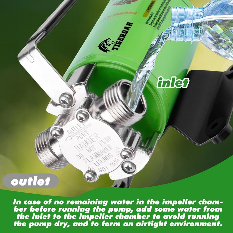 TIGEROAR 12V Water Pump Water Transfer Pump 330 GPH RV