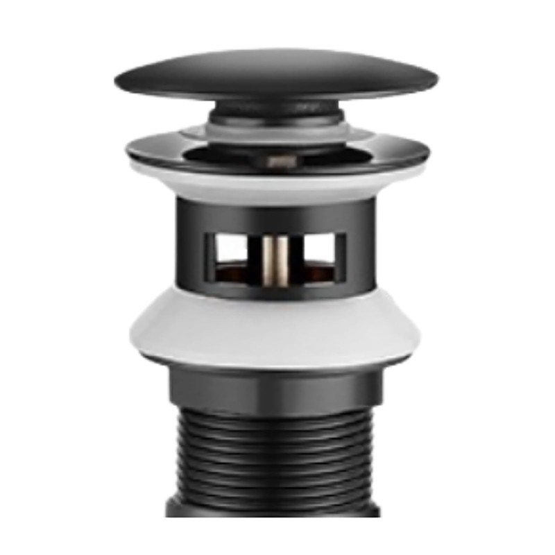 Pop-up Tub Drain Kit, Matte Black Tub Stopper for Freestanding