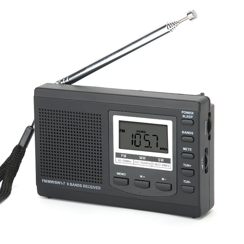 Portable Mini Radios FM/MW/SW Receiver with Digital Alarm Clock FM