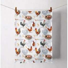 Ambiente Tea Towel, Tea Towel, Kitchen Towel, 70 x 50 cm, 100% Cotton, Country House, Chicken, Farm