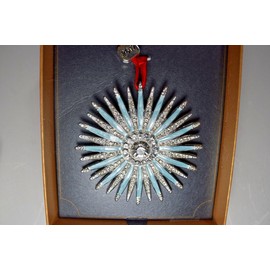 Monet Jewelry Starburst Christmas Ornament 2017 Light Blue