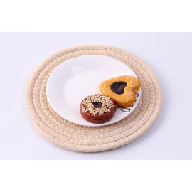 marysgift 6Pcs Drink Coasters 4.3 inches Cotton Woven Absorbent Coasters for Drinks, Heat Resistant Coaster Set for Wooden Tabletop Protection Table from Perils of Both Hot And Cold Beverages - BD0204