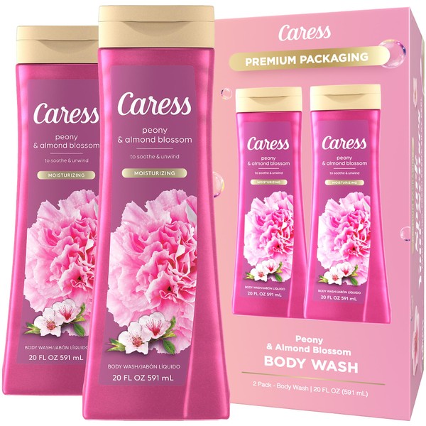 Caress Moisturizing Peony & Almond Blossom Body Wash for Fresh,