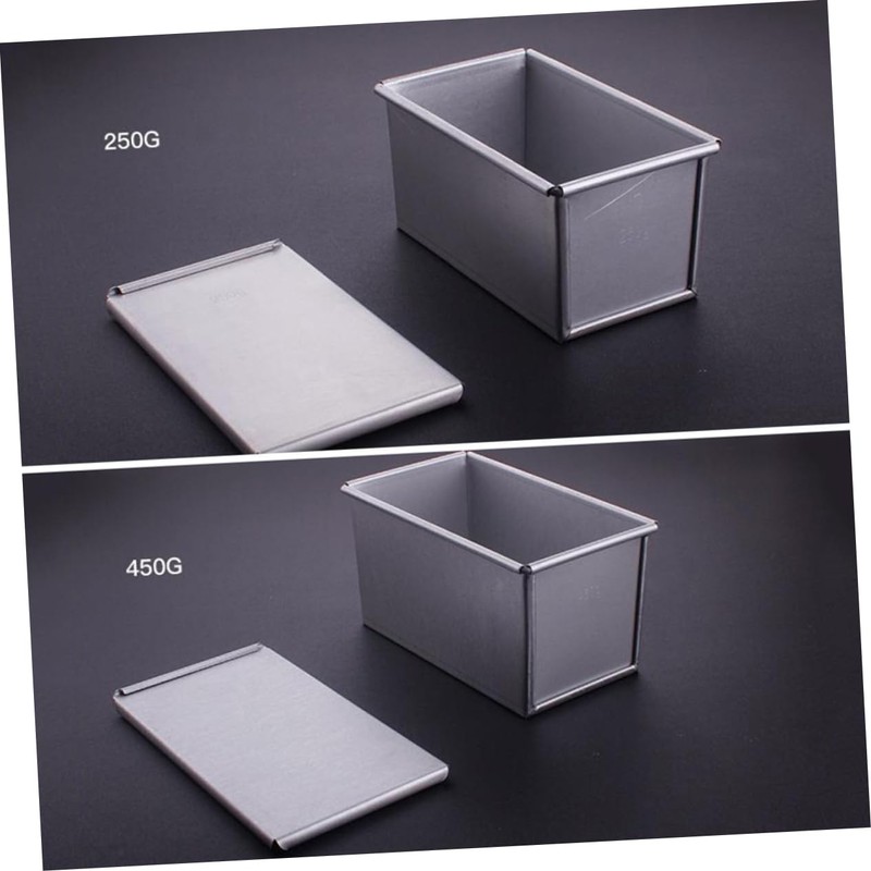 CIYODO 1pc Rectangular Toast Mold with Lid Silver Bread Baking