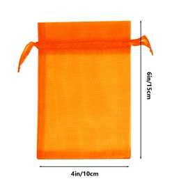 Bskifnn 50pcs Organza Bags 10x15cm Satin Drawstring Organza Pouch Wedding Party Favor Gift Bag Jewelry Watch Bags (Orange)