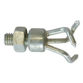 Three-tooth claw for pipe cleaning spirals with threaded coupling