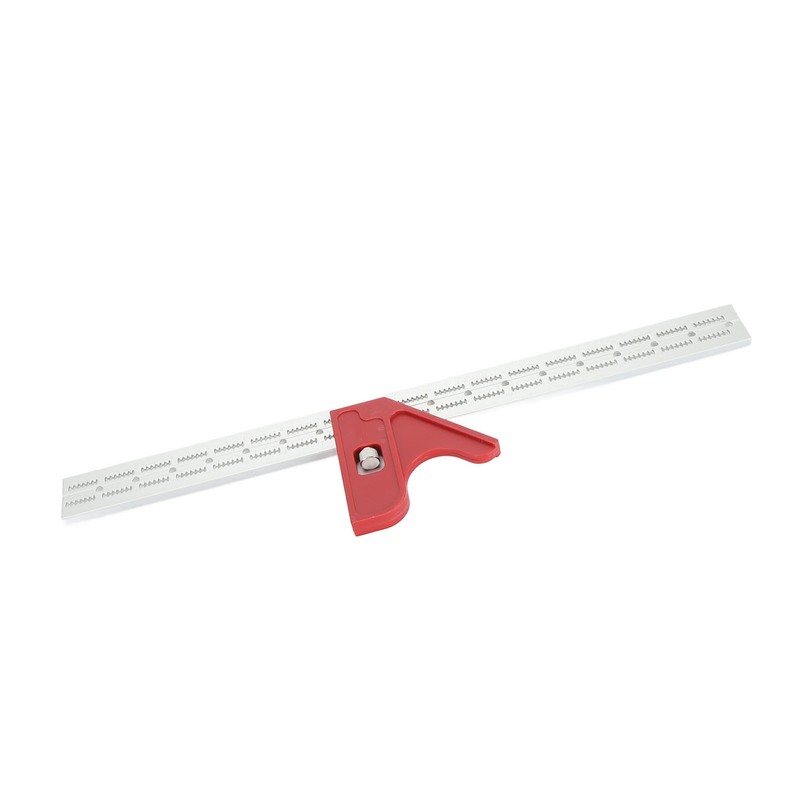 18 Inch Woodworking Edge Ruler with Fixator Serrated Design Angle