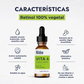 Retinol Vegetal Cosmetico Antiarrugas Vita A, Tipo de piel Sensible, Hebbe 10g