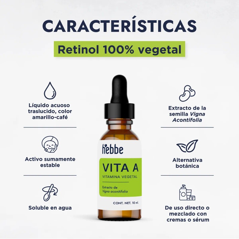 Retinol Vegetal Cosmetico Antiarrugas Vita A, Tipo de piel Sensible,