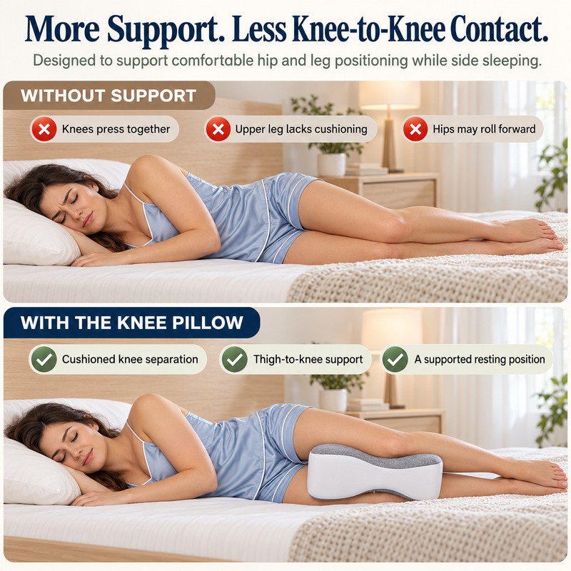 Memory Foam Leg Knee Pillow For Side Sleeping Support Pillow