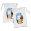 Lunarable Oktoberfest Fabric Pouch Set of 2, Dachshund Dog with