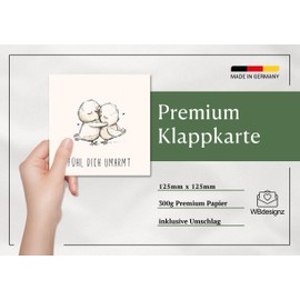 WBdesignz Get Well Card Bird Get Well Card Greetings - Get Well Soon Partnership Love Relationship Card Feel Hugged (125 x 125 mm)