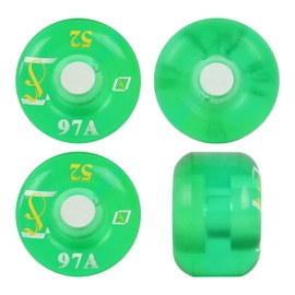 Printed Skateboard Wheels Soft Gel 97A Clear Green 52mm x 36mm
