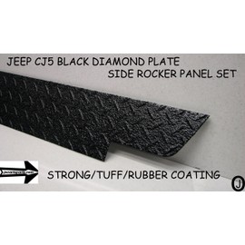 Fits Jeep Cj5 Black Diamond Plate Side Rocker Panel Set of 2-5 1/4'' Wide