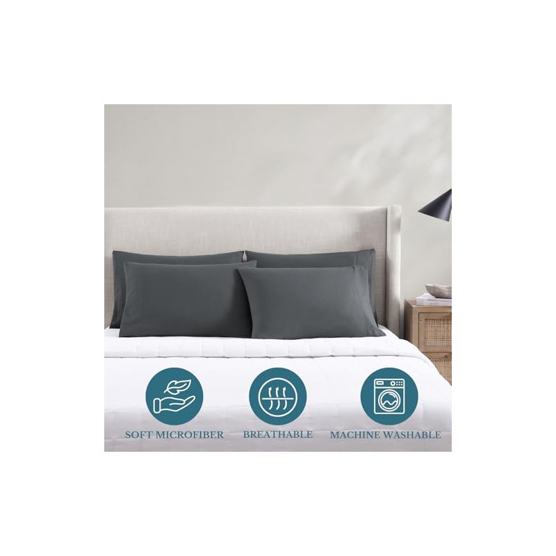 Casa Platino 4 Pack Pillow Cases - Standard Size 50x75