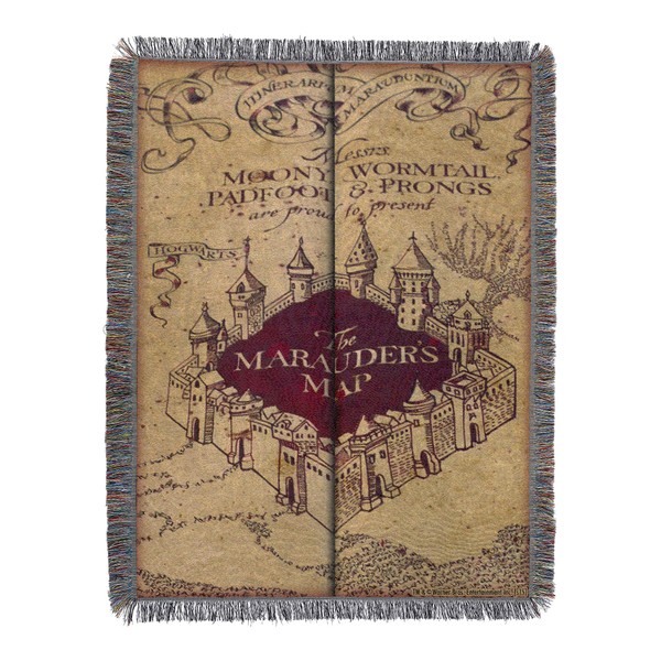 Northwest Woven Tapestry Throw Blanket, 48 x 60 Inches, Marauder's Map