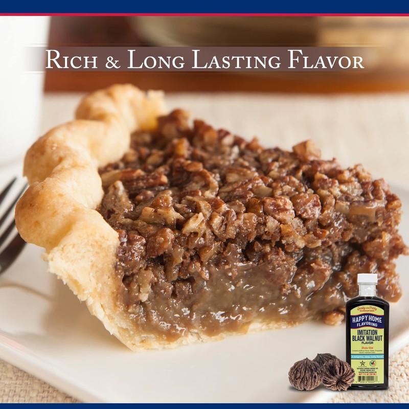 Happy Home Imitation Black Walnut Flavoring, Non-Alcoholic, Certified Kosher, 7