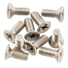 Musiclily Pro Stainless Steel Metric Size M4 4mm Countersunk Screws for Strat Tremolo Bridge Block or LP Style Pickguard Bracket, Chrome (Set of 10)