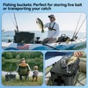 Fishing Bucket Foldable， 6Gallon/8Gallon/10Gallon,Live Fish Container Multi-Functional Live Fish Bait
