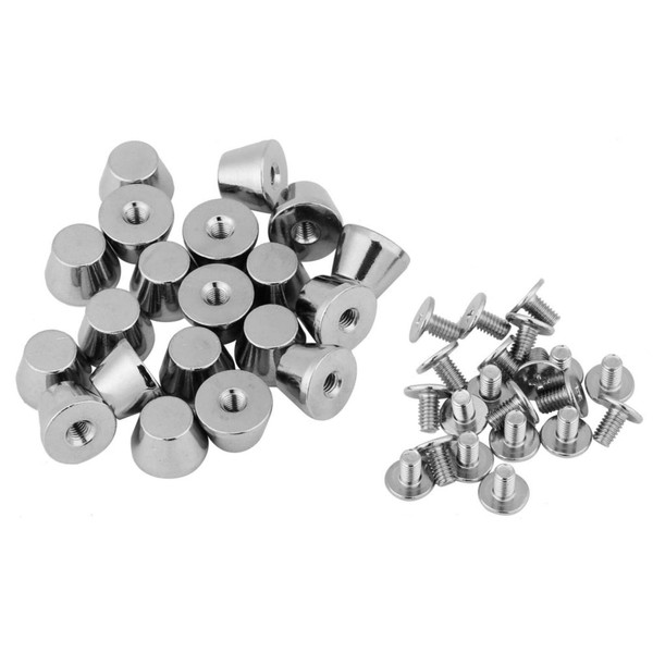 Rivet Studs Flat Head Round Flat Head Chicago Screws Buttons for Punk Gothic Style Jewellery Belt Bag Diameter 3/8 Inch (Silver)
