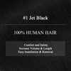 Human Hair Extensions Jet Black Clip in Hair Extensions Real