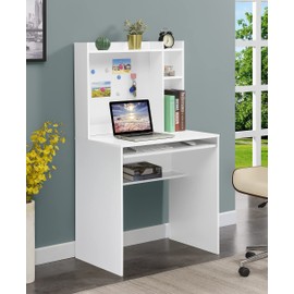 Convenience Concepts Designs2Go Student Desk with Magnetic Bulletin Board and Shelves, White