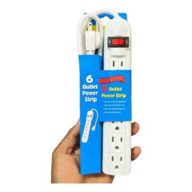Barra Multicontacto MAXXXXX 6 Tomas Aterrizadas Luz Cable 85cm                                                                                        