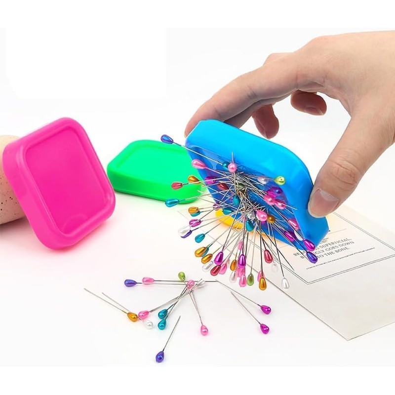 3 Pcs Square Magnetic Pin Cushion Anti Loss Sewing Pin