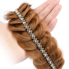 Gledola wide braid with teeth Synthetic Hair Braided Headband Hairpiece for Women (Dark Strawberry Blonde 2 inches, Free Size)