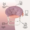 Urban Lifestyle Colorblock Micromink Saucer™ Chair with White Legs, Purple/Pink