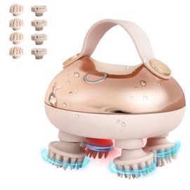 arboleaf ヘッドスパ 電動頭皮ブラシ 頭皮エステ スカルプケア【エステティシャン監修】IPX7防水 3D動作モード ヘッドスパ 洗顔ブラシ フェイスケアブラシ 広範囲赤色LED 頭筋ブラシ 美容家電 お風呂 乾湿両用 頭皮ー顔ー全身適用 コンパクト 男女兼用 誕生日 ギフト プレゼント 母の日 父の日 2種アタッチメント＆収納袋付き 一年メーカー保証 国内サポート