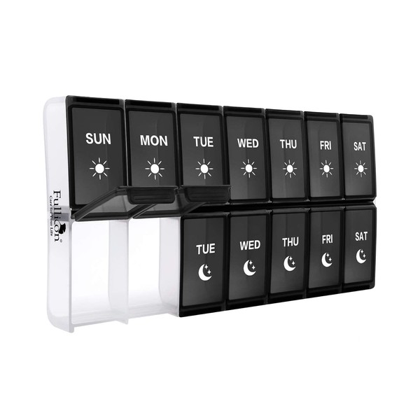XL Weekly Pill Organizer 2 Times a Day, Fullicon Extra Large Daily Pill Cases Oversized AM PM Pill Box Twice a Day for Vitamin/Fish Oil/Pills/Supplements