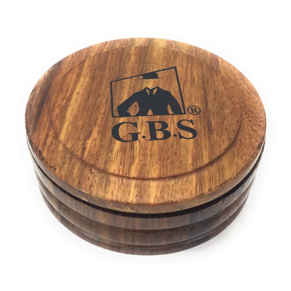 G.B.S - Wood Shaving Mug/Bowl With Lid 3.5" Diameter - Shave Soap Clean With Cover. Enhance Your Wet Shave | A Hundred Percent Satisfaction.