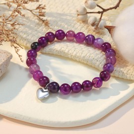 LOHENYOR Birthday Gifts for Women,Natural Stone Anxiety Bracelet Inspirational Gifts for Women Christmas Gifts for Women Ladies Gifts Ideas Gifts for Friends Teen Girls Colleagues,4PCS Bead Bracelet