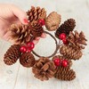 Set of 3 Natural Pinecone and Artificial Winterberry Berry Candle