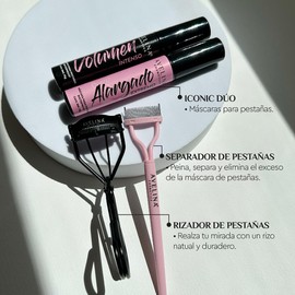 AVELINA COSMETICS - My Lash Kit, incluue 1 Máscara de Pestañas Volumen Intenso 13gr, 1 Mácara de Pestañas Alargado Extremo 13gr, 1 Rizador de Pestañas y 1 Separador de Pestañas