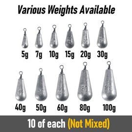Alwonder 10 STK Angeln Birnenblei Sets 50g Gewichte Angeln mit Wirbel Grundblei-Angeln Set Blei Angelzubehör Birnenblei für Boot-Shore-Hochseefischen