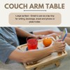 XGLJEP Bamboo Couch Arm Tray with Snap Protection, Anti Slip