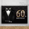 Leowefowa Vinyl 7x5ft Men 60th Happy Birthday Backdrop Tuxedo Backdrop