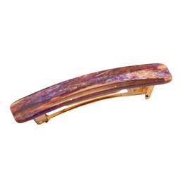 French Amie Small 2 1/4 Inches Purple Touch Celluloid Handmade Automatic Hair Clip Hair Barrette for Women and Girls (Purple Touch)