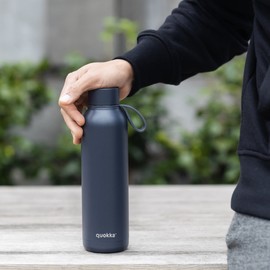 Quokka Solid with Holder Slate | Stainless Steel Thermal Bottle with Holder 630 ml