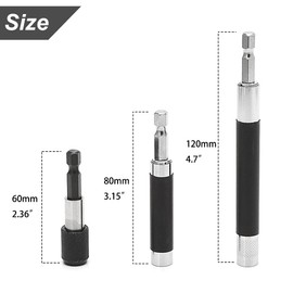 Saipor Magnetic Screw Drive Guide Drill Bit Tip Holder Screwdriver Bit Holder Drill Bit Extension Bar Drill Screw Adapter with 1/4 Inch Hex Shank, Set of 3
