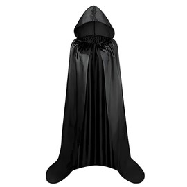 Enjolt F0070 Cloak Black Cosplay Costume Reaper Witch Halloween Unisex Women's Men's Present Christmas Black Cape Stage Performance Magic Disguise