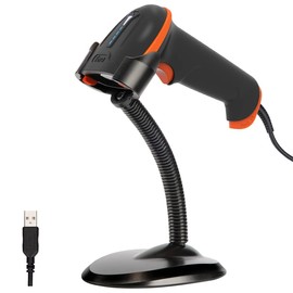 Tera L5100Y-Z Barcode Scanner 1D Laser USB Wired Handheld Barcode Scanner Reader with Holder Plug and Play