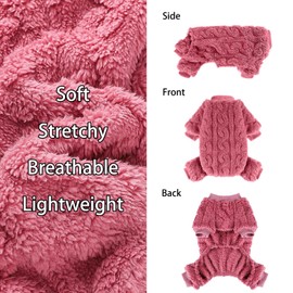 Dog Sweaters for Small Dogs Fleece Small Dog Pajamas Pet Clothes Cat Sweater Fall Winter Warm Puppy Clothes Boy Girl Small Dog Outfits Jumpsuits Dog Pajamas for Chihuahua Yorkie