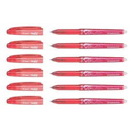 Pilot FriXion Point 05 Erasable Rollerball Pens - Red Ink - Set of 6
