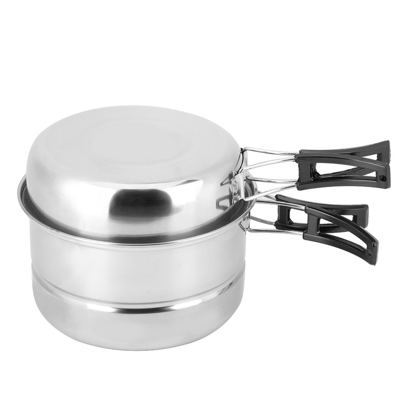 Stainless Steel Portable Outdoor Travel Camping Picnic Cookware Cooking Pot