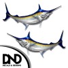 Blue Marlin - Fish Decal Fishing Tackle Box Bumper Sticker "5in SET" F-0010 D&