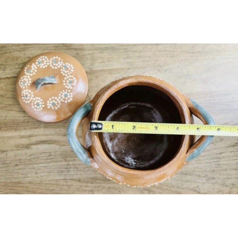 Olla de Barro con tapa Terracota Bean Soup Pot with